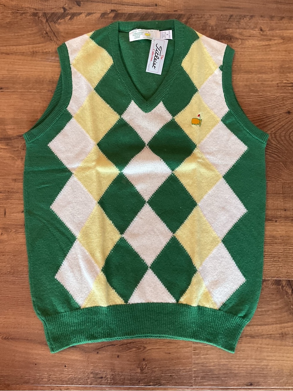 Vintage Titleist Masters V- Neck Sweater Vest  Augusta National Golf Shop NWT S